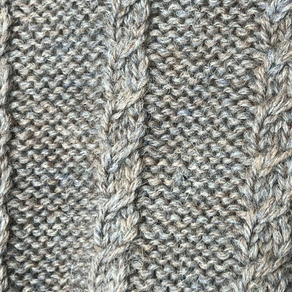 Vintage 80's Eddie Bauer All Week‎ Long 100% Wool Floral Cable Knit Cardigan XL - Picture 7 of 11